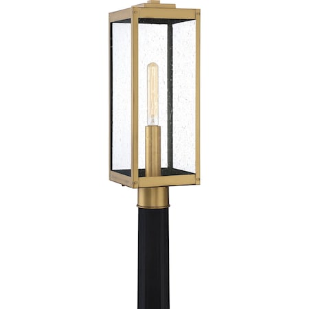 Quoizel Westover 1-Light Antique Brass Outdoor Post Lantern WVR9007A